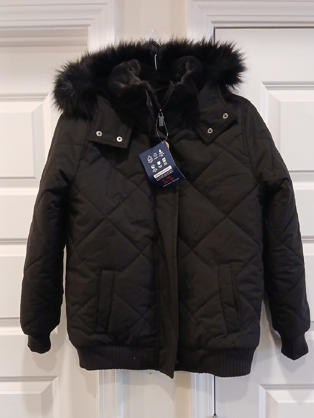 New Abercrombie Kids Play Puffer Coat Black Size 15/16